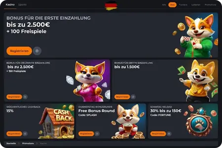 CorgiBet Promotions mit Turnieren und Cashback