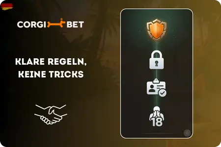Corgi bet DE Sicherheit Lizenz und Spielerschutz