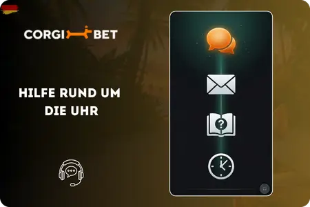 CorgiBet Support per Live-Chat und Hilfe-Center